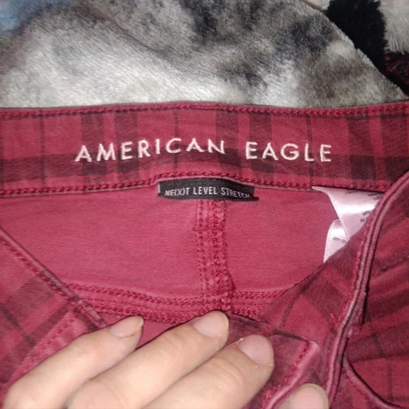AMERICAN EAGLE High Rise Plaid Jeggings - Size 4 - Picture 8 of 9